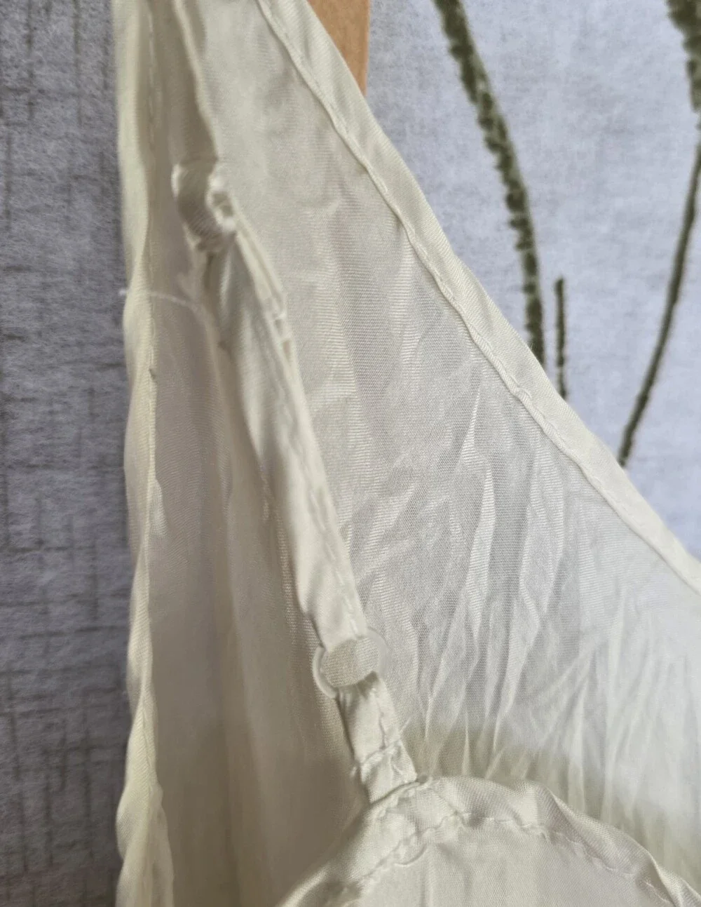 Vintage Cream Slip Dress - Simple Spaghetti Strap Adjustable Size Small Sheer - Picture 7 of 10
